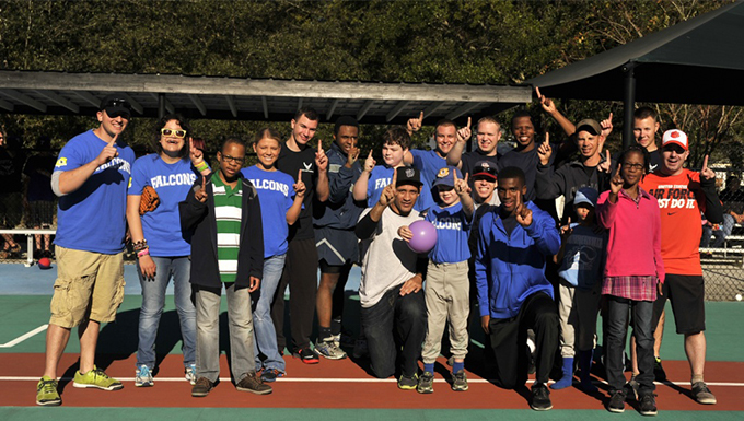 A group of people posing for a picture.