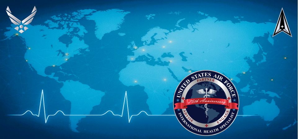 Image of the world with Global Health Engagement logo