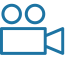 A video camera icon for the video section