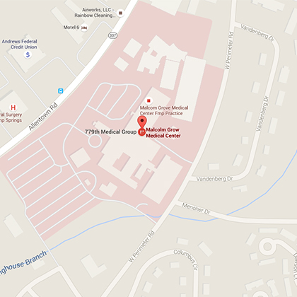 Joint Base Andrews NAF Washington Clinic Map Screenshot 
