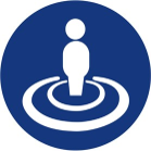 Graphic of an icon of an individual standing in the center